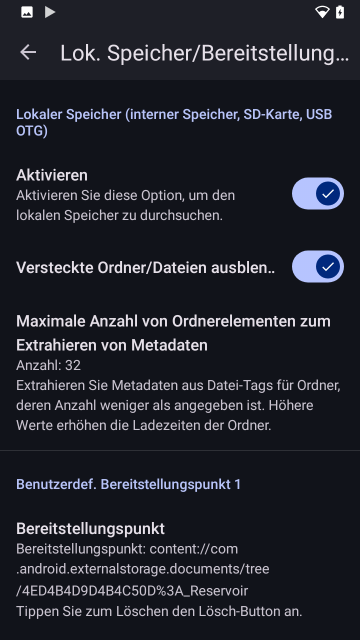 Bereitstellungspunkt ausgewählt