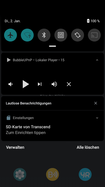 Meldung nach Einsetzen einer NTFS-formatierten SD-Karte
