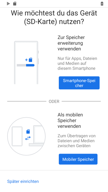 Optionen zur Nutzung der SD-Karte