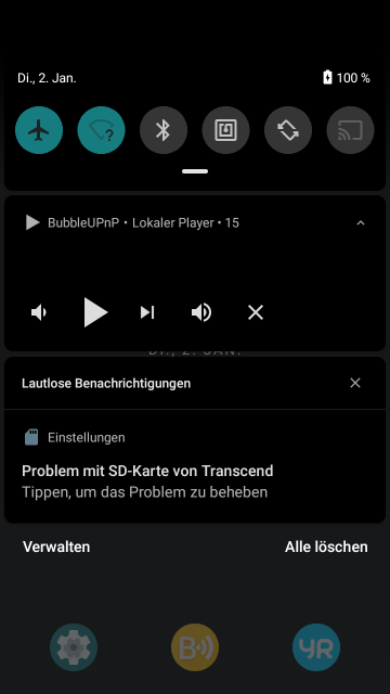 Fehlermeldung bei Einsetzten der exFat formatierten Karte
