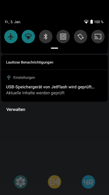 NTFS-formatierter USB-Stick angehängt