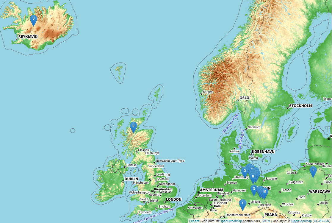 Karte der Startpunkte aller Paddeltouren
