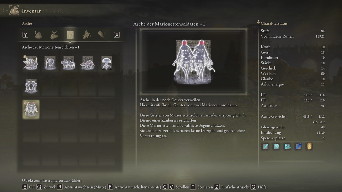 Asche der Marionettensoldaten