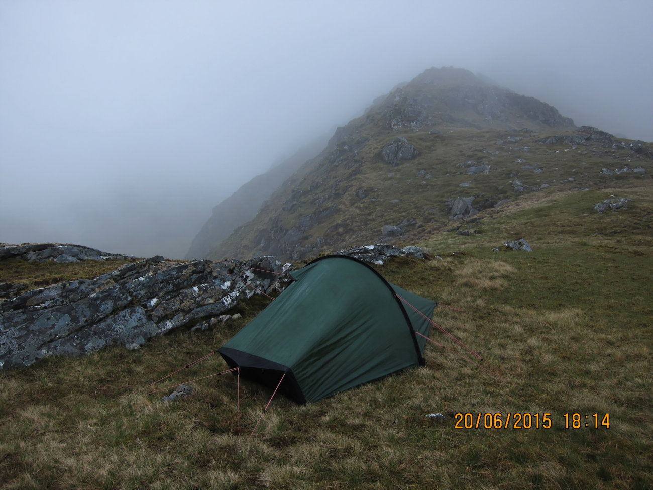 Zelt am Paß Bealach na Carnach