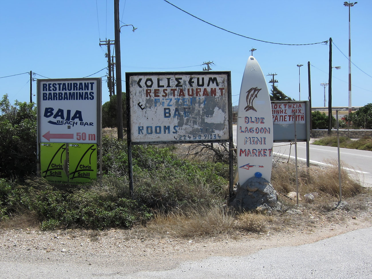 Wegweiser am Flugplatz