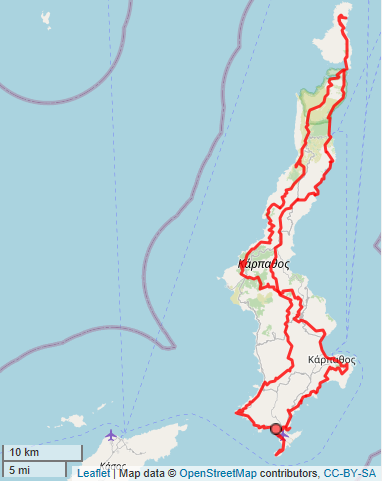 Karpathos Karte mit Track