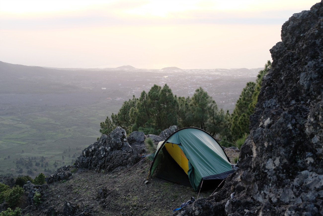 Zelt Blick nach Westen