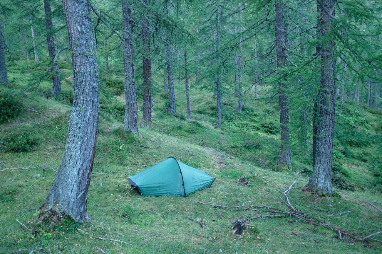 Zelt nach Bout du Col