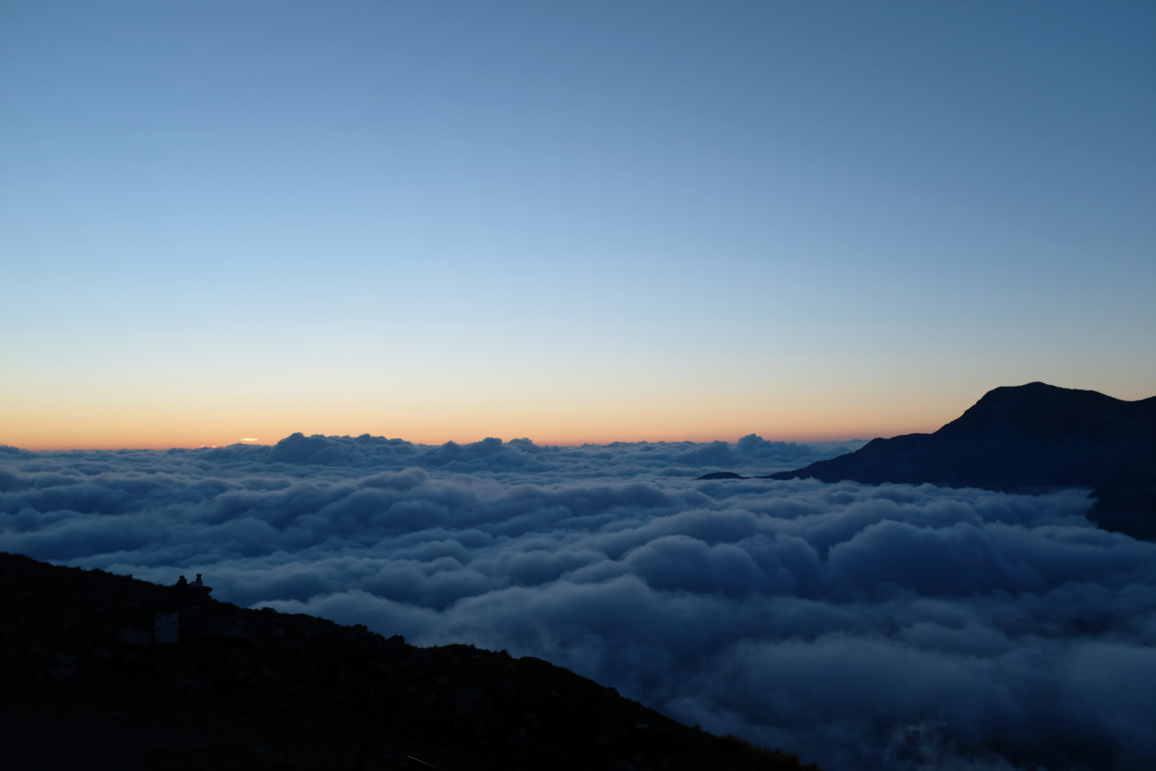 Sonnenaufgang am Colle del Baracun