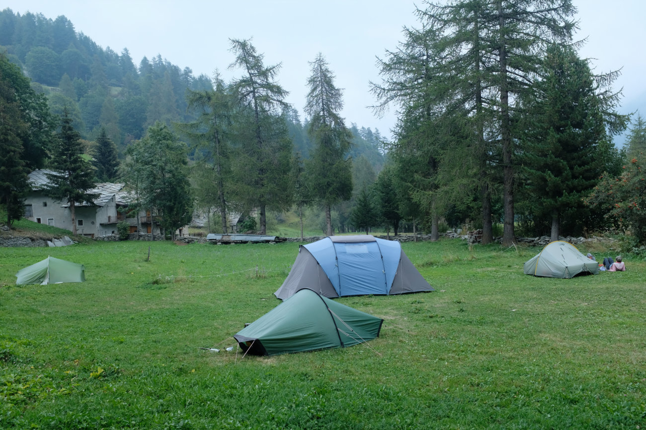 Zeltwiese am Rifugio Melezè