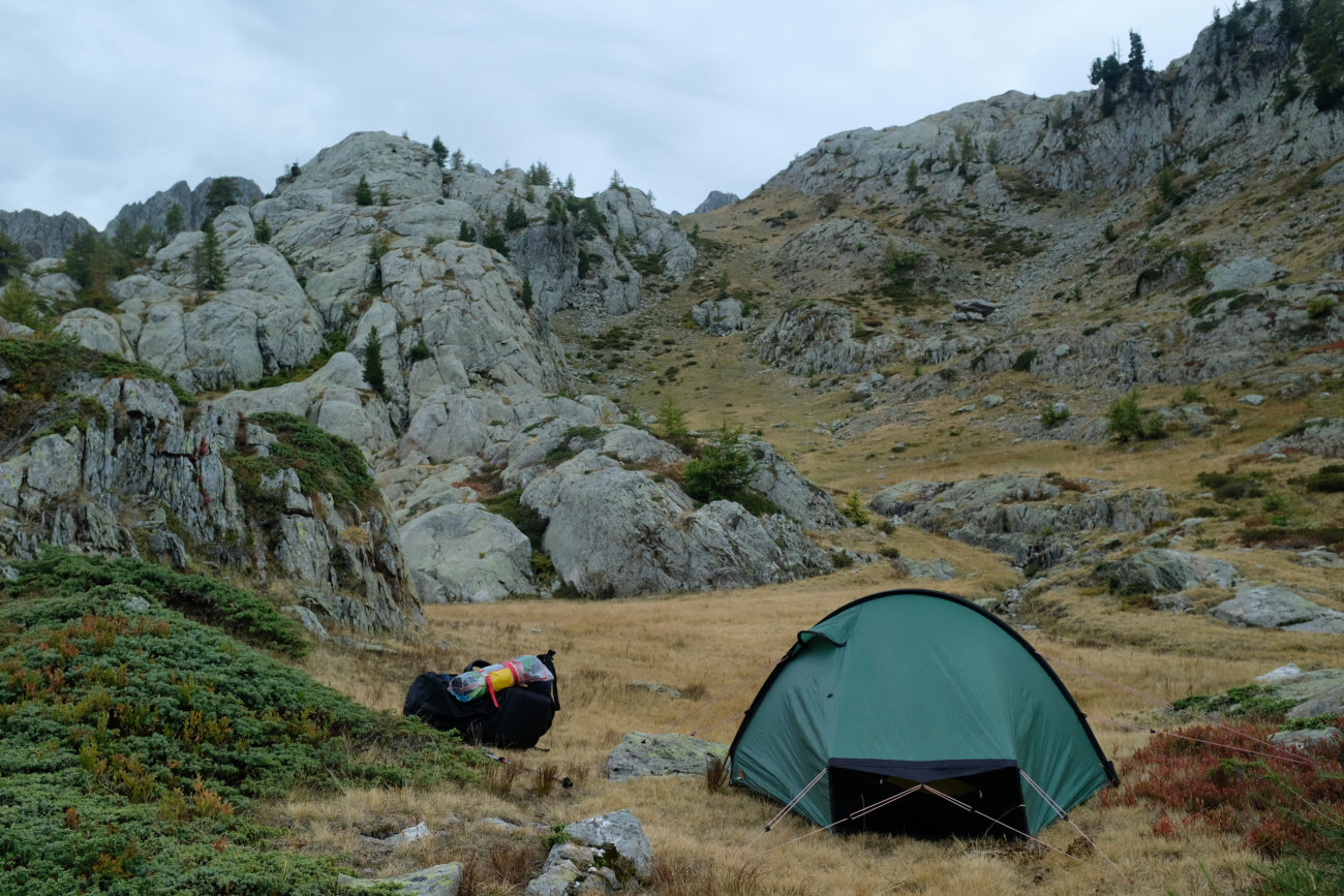 Zelt am Passo Tesina