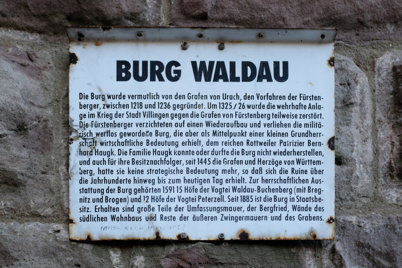 Burg Waldau Tafel