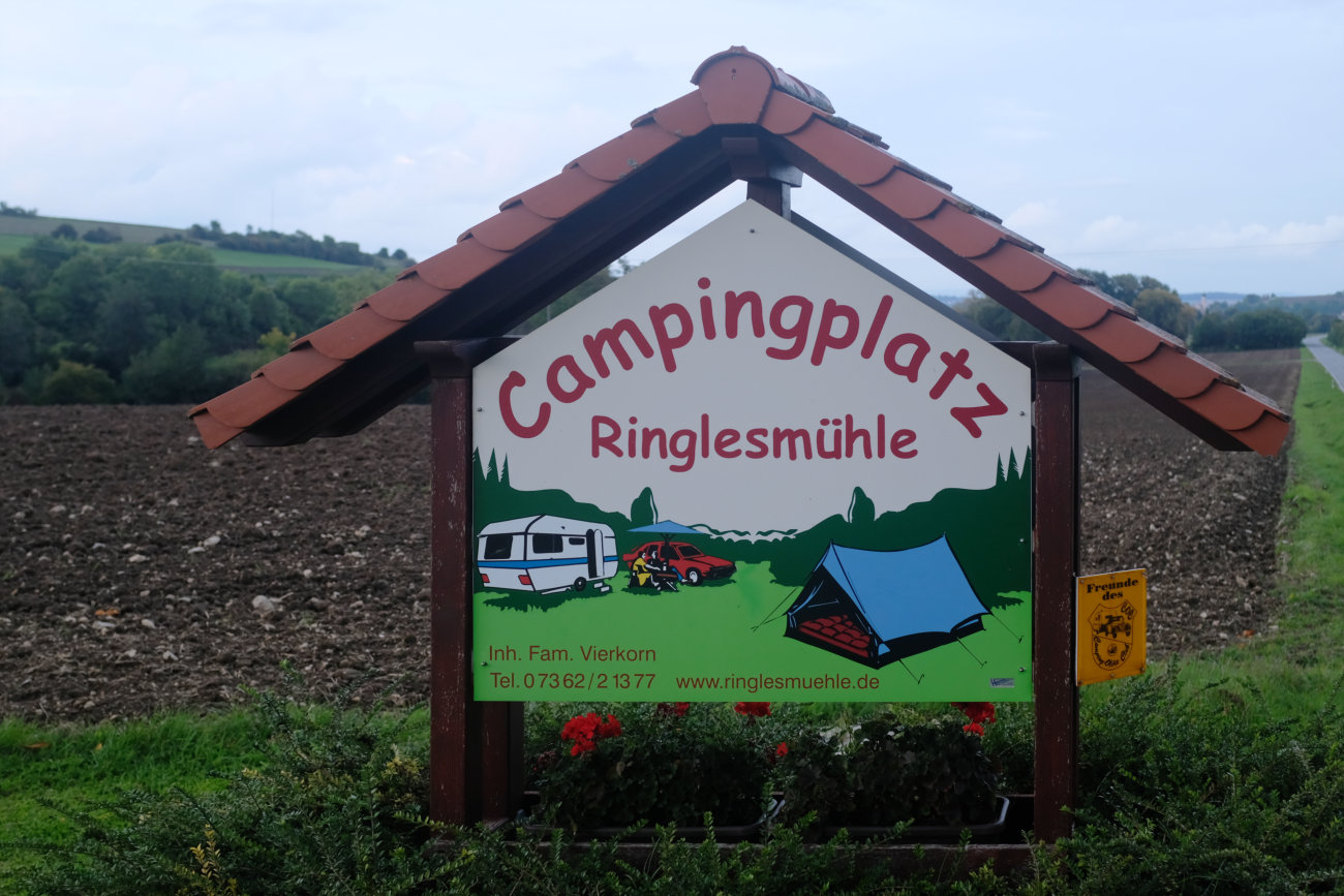 Schild Campingplatz Ringlesmühle