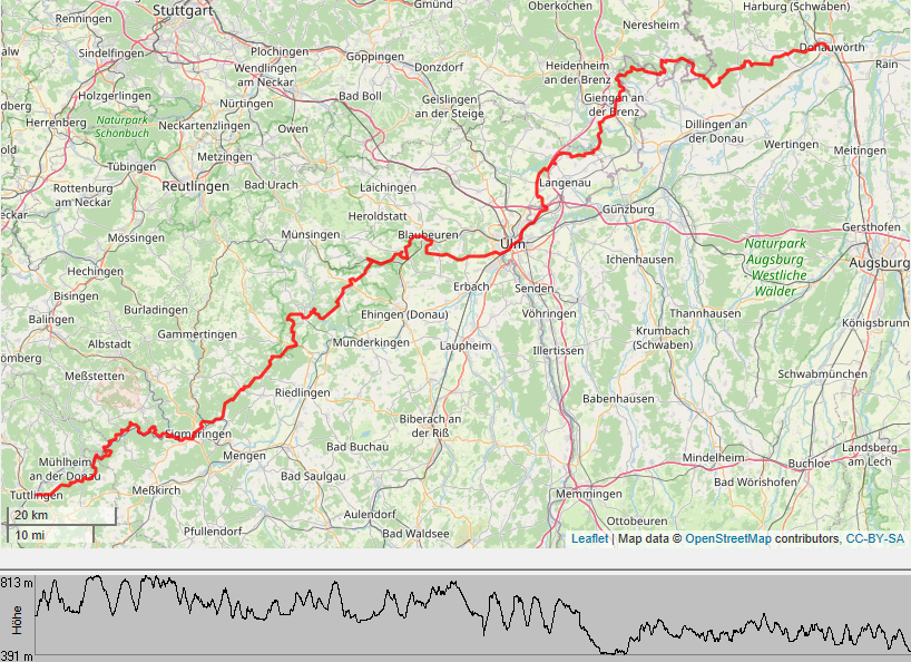 Albsüdrandweg (HW2) Karte