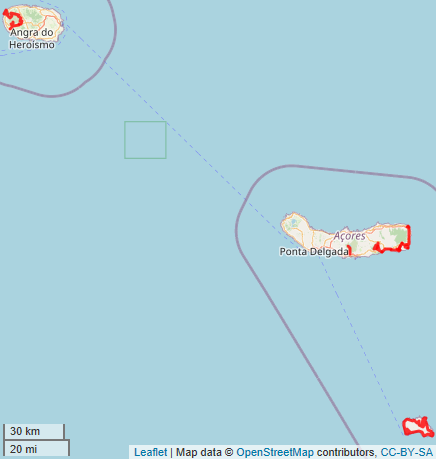 Karte der Azoren-Ostgruppe