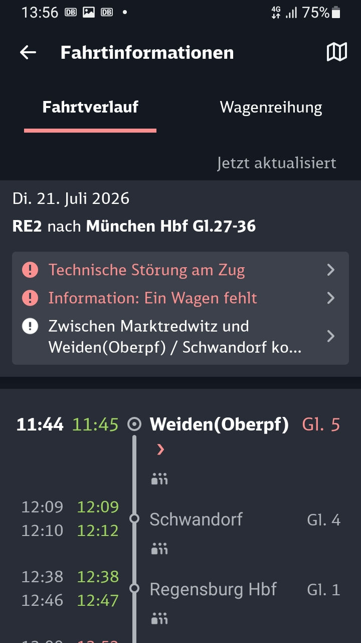 DB Navigator Meldung