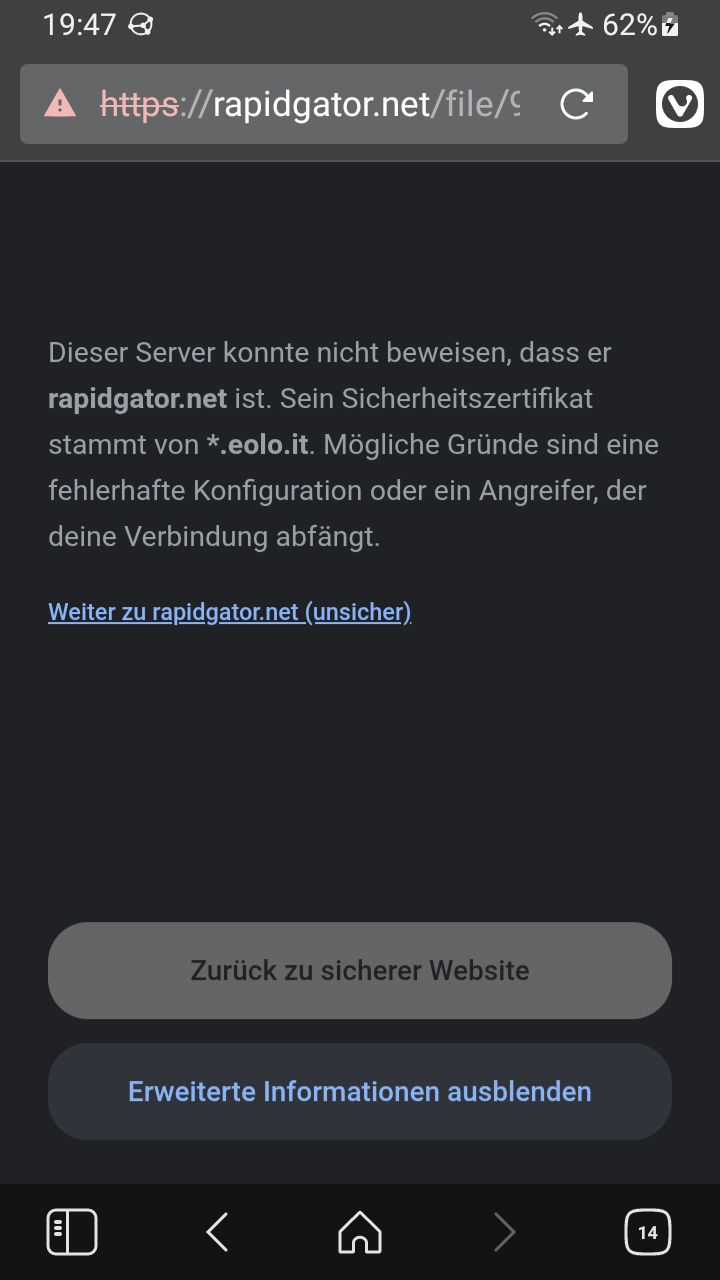 gef&auml;lschtes Zertifikat