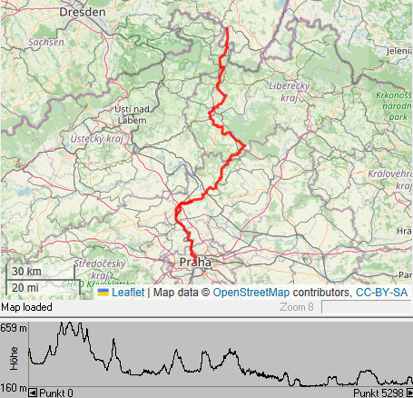 Karte der Wanderung mit H&ouml;henprofil